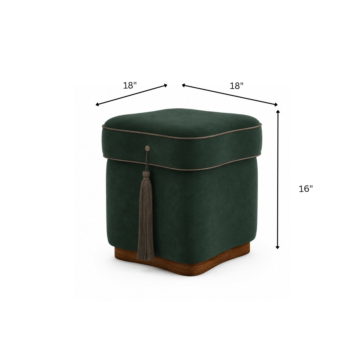 Chester Plush Wooden Ottoman