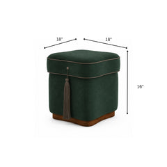 Chester Plush Wooden Ottoman