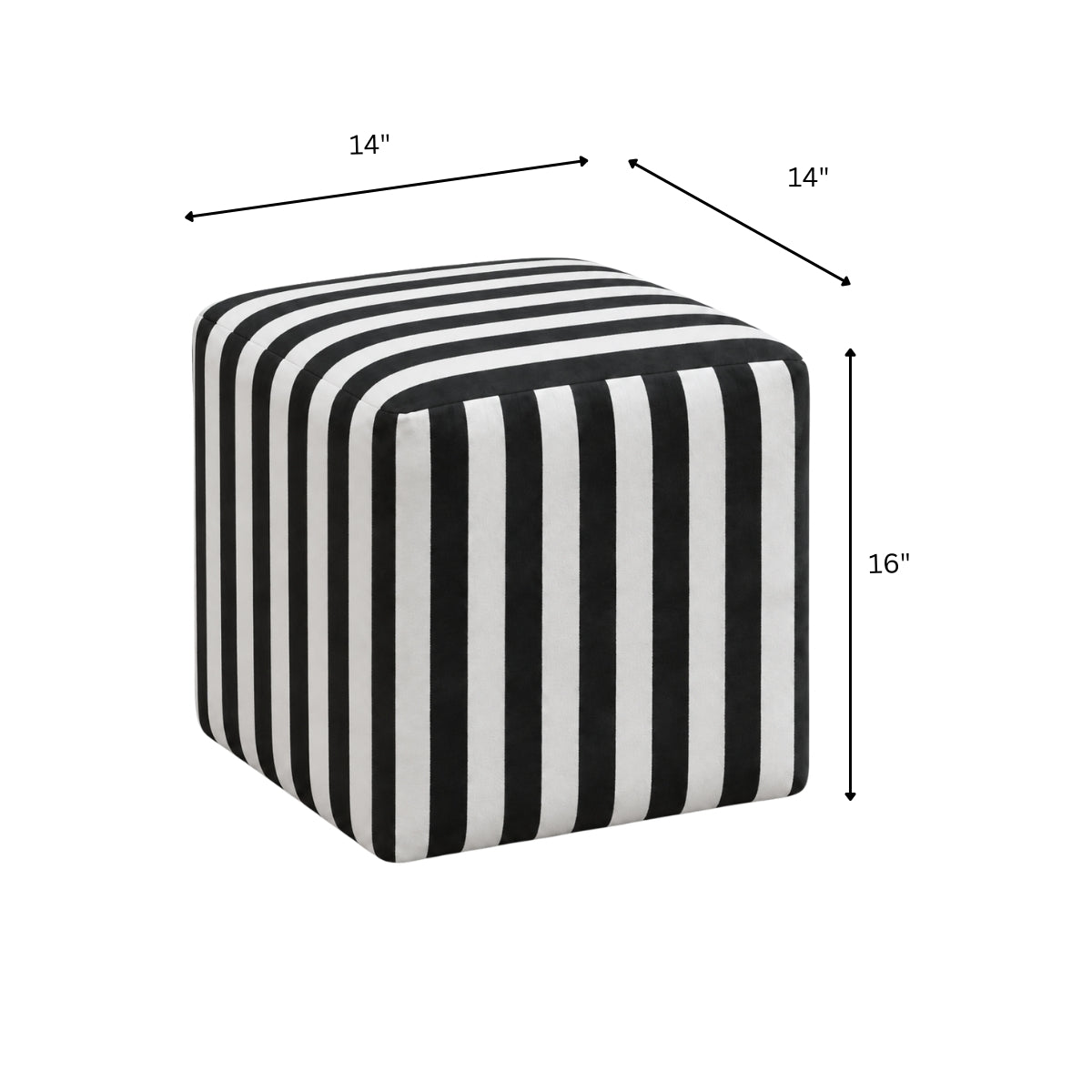 Astera Plush Wooden Ottoman