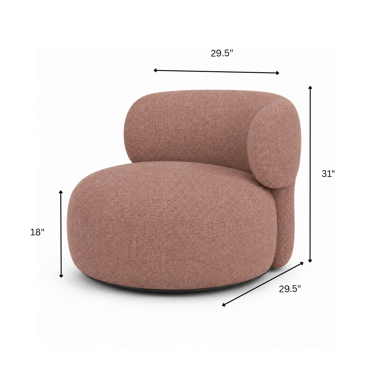 Moon Wooden Plush Armchair