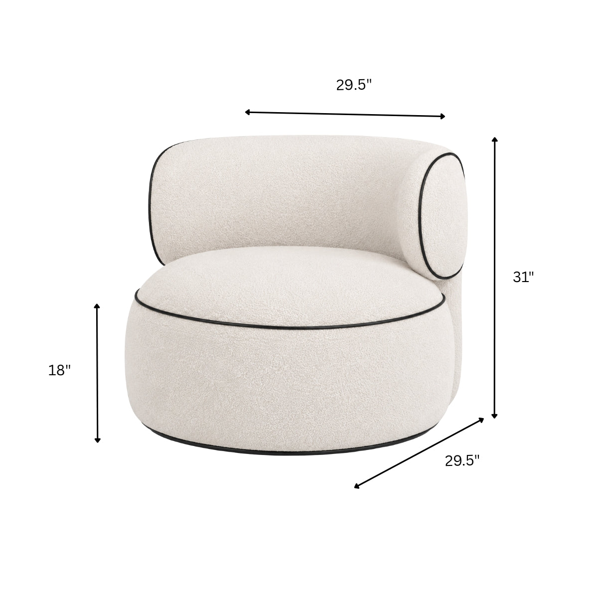 Moon Wooden Plush Armchair