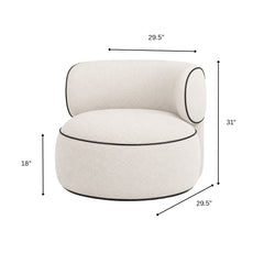 Moon Wooden Plush Armchair