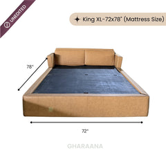 Harvey 100% Solid Wood Leatherette Bed - Beds - Gharaana