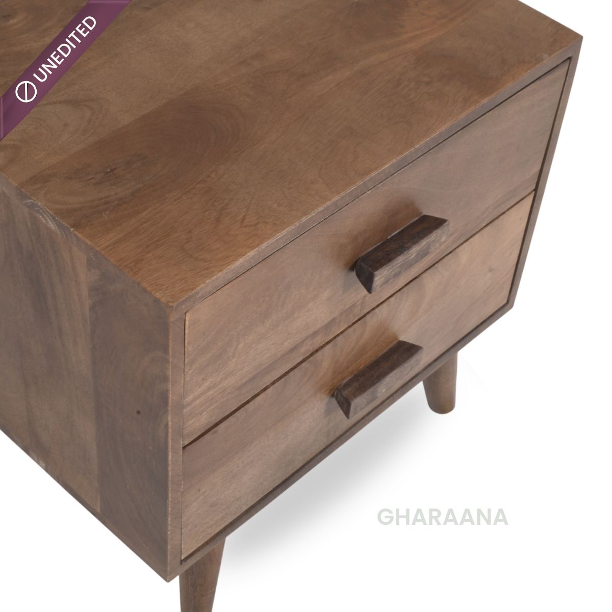 Ellora Wooden Bedside Table - Bedsides - Gharaana