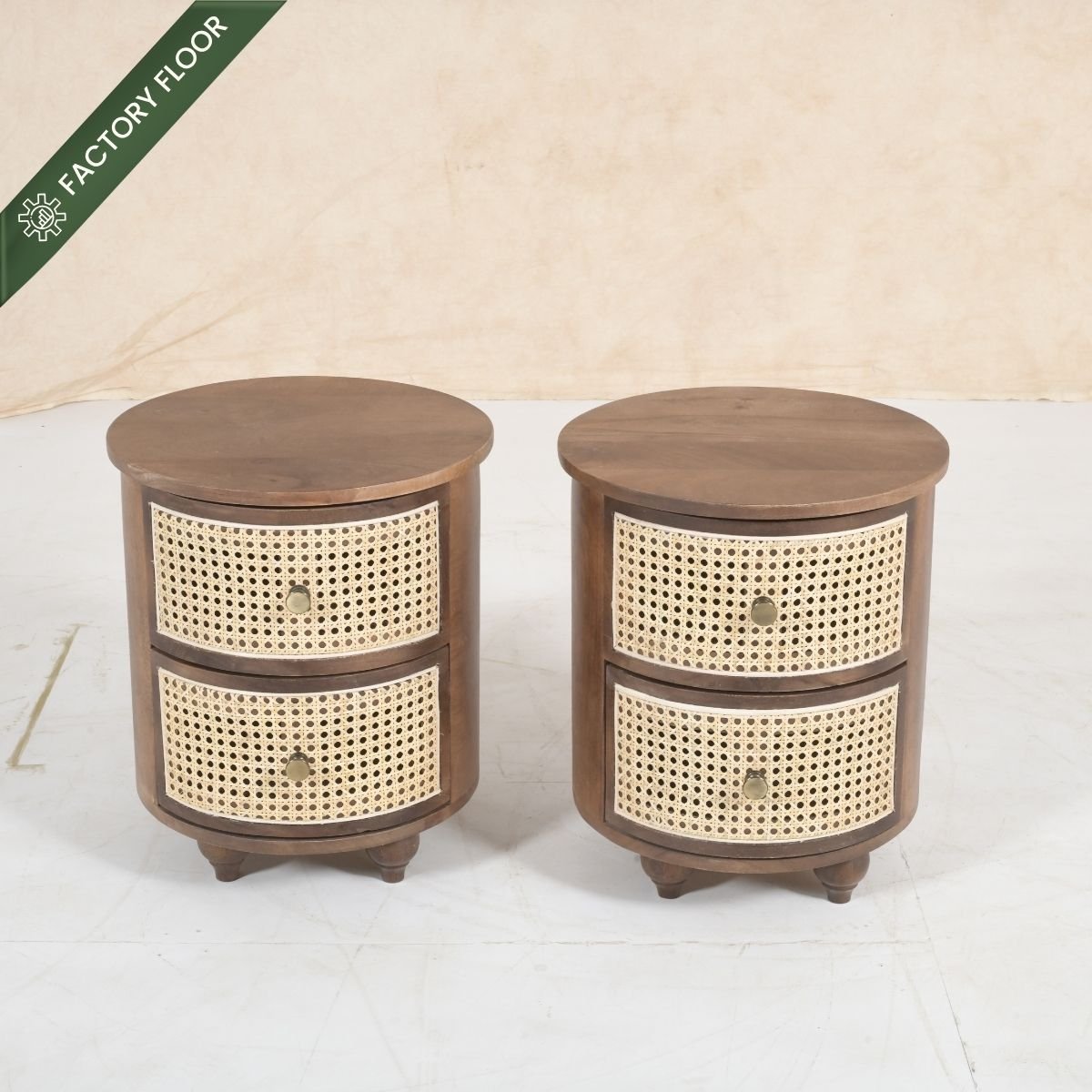 Aqua Wooden Bedside Table - Bedsides - Gharaana