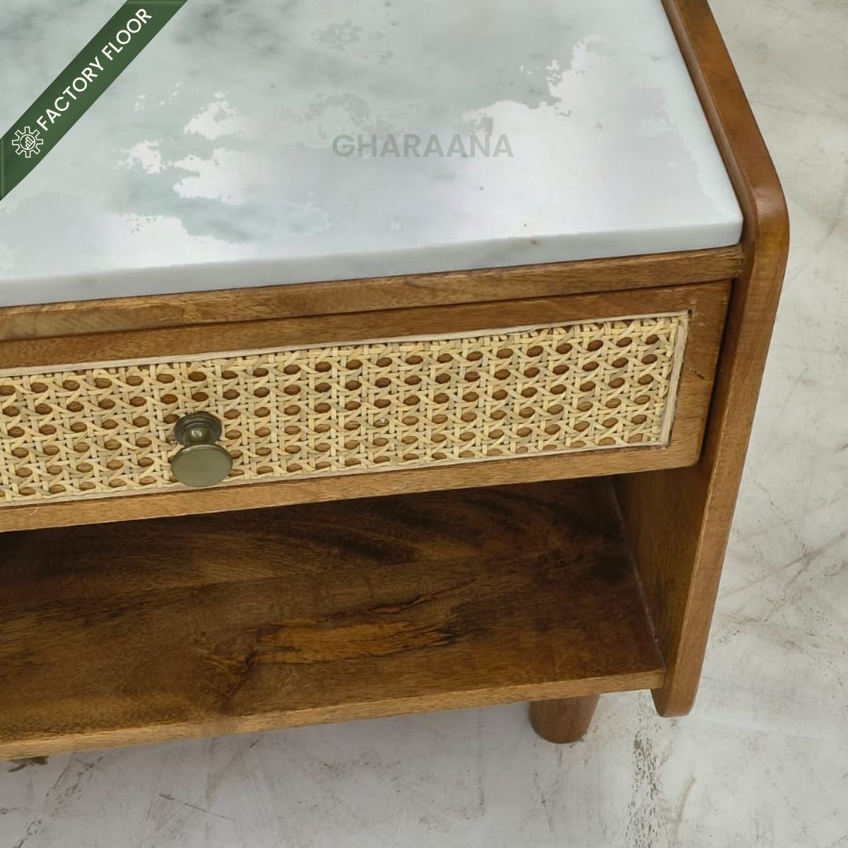 Amayah Marble Top Bedside Table