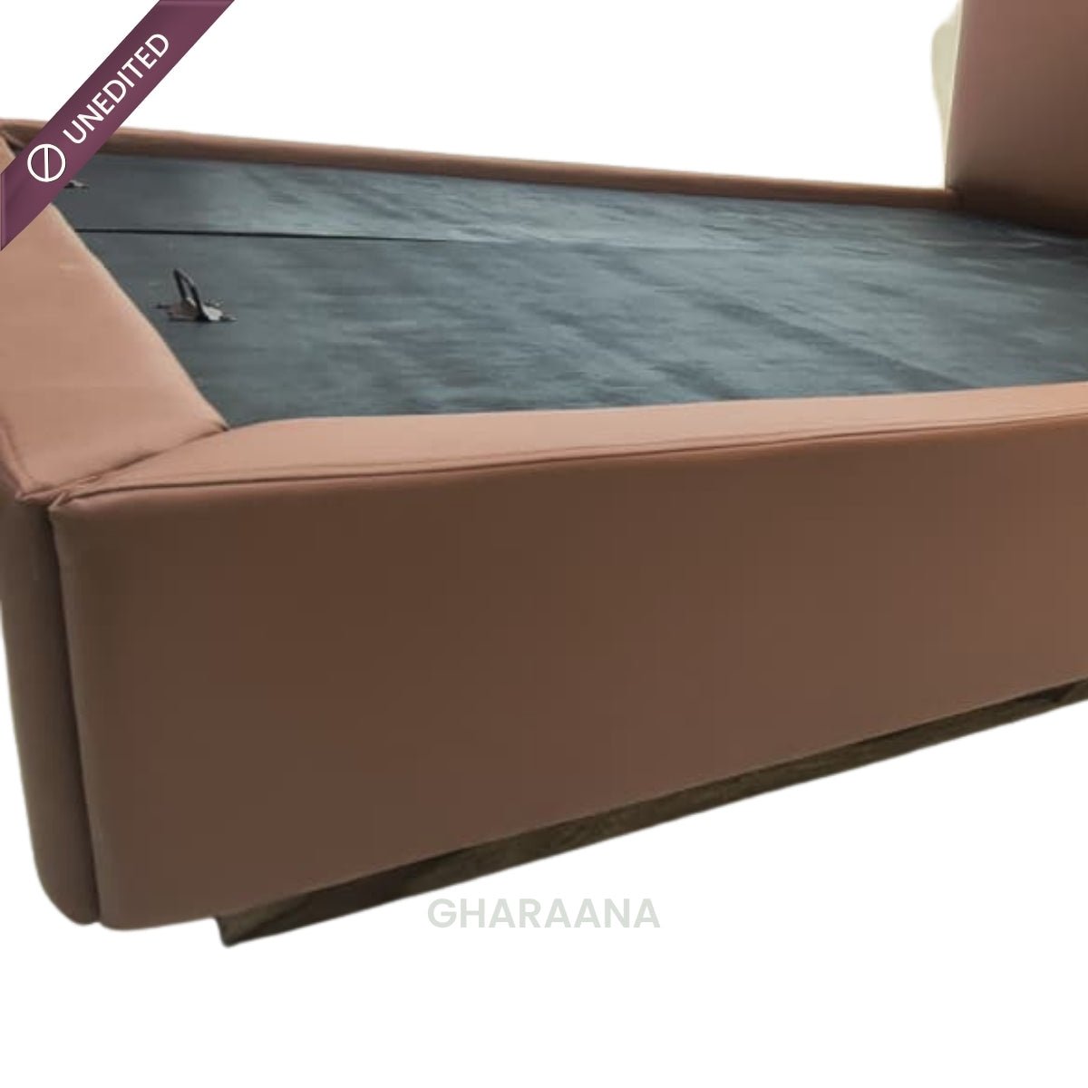 Plum 100% Solid Wood Leatherette Bed - Beds - Gharaana