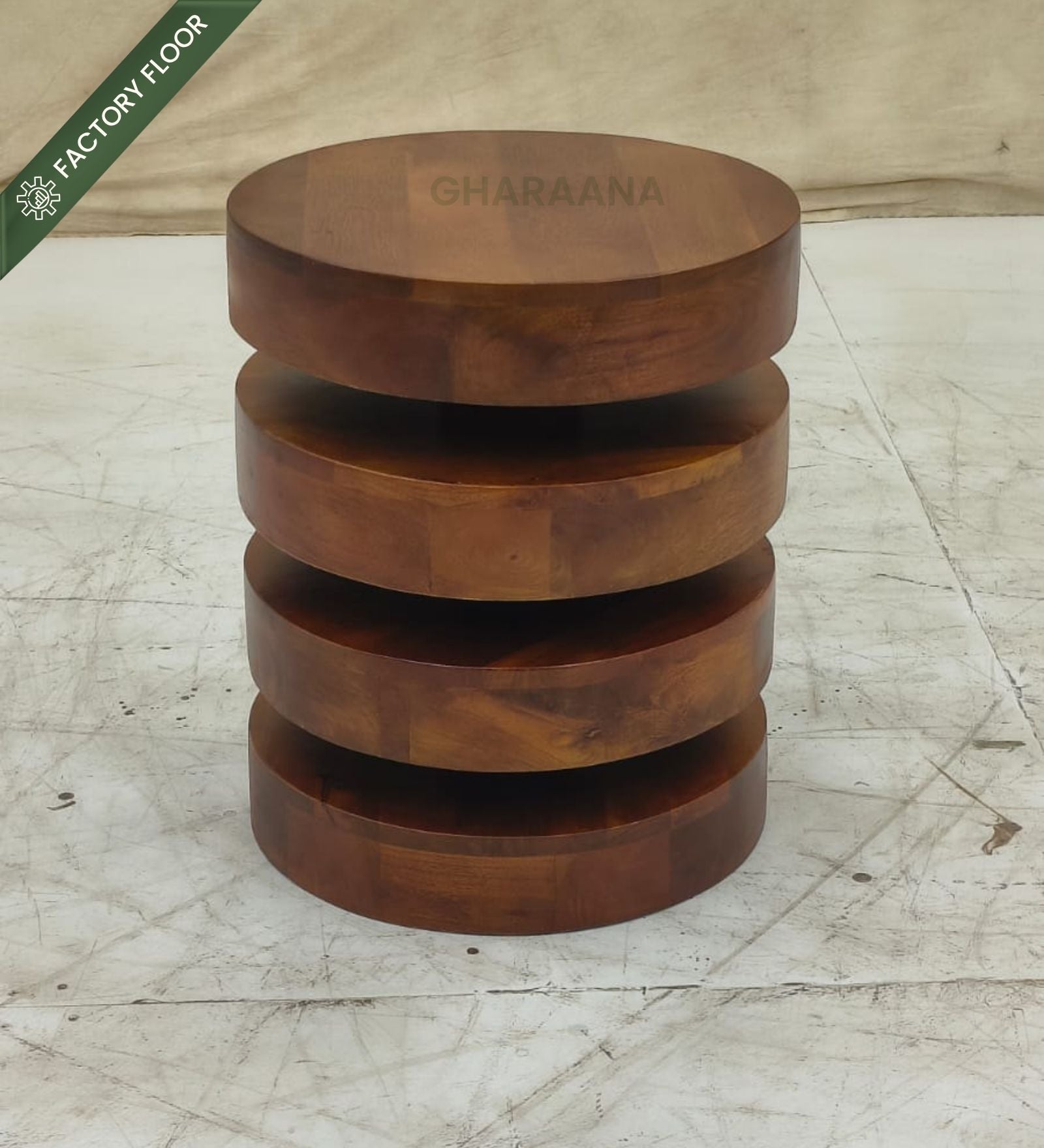 Tulum Wooden Side Table - Side Tables - Gharaana