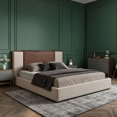Avo 100% Solid Wood Upholstered Bed - Beds - Gharaana