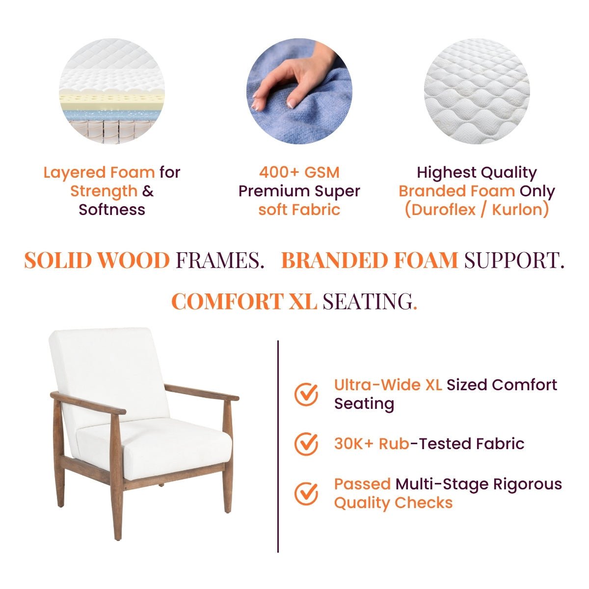 Kiyan Armchairs with Eve Side Table Combo - Armchairs - Gharaana