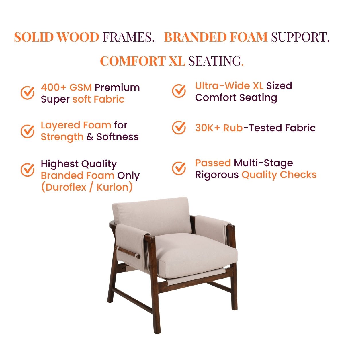Kram Armchair with Eve Side Table Combo - Armchairs - Gharaana