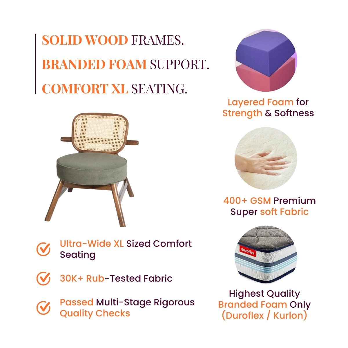 Abby Armchairs with Saaya Side Table Combo (Set of 3) - Armchairs - Gharaana