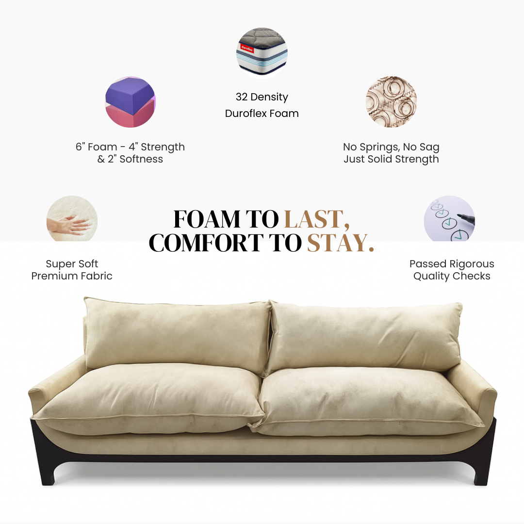 Swiss Wooden Plush Sofa