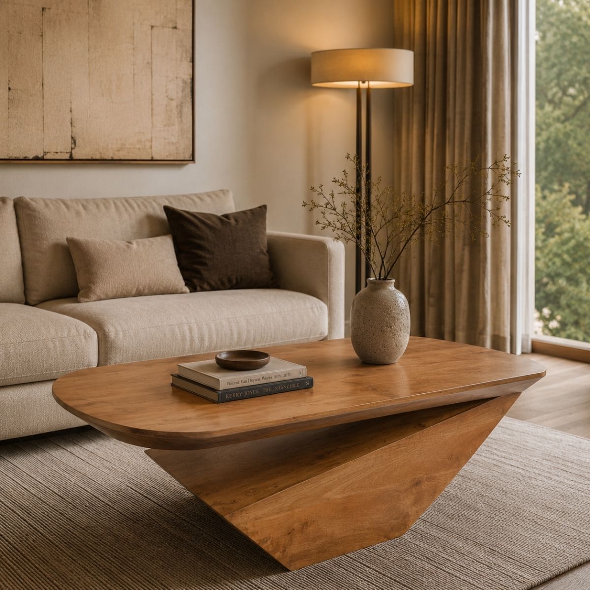 Gravity Modern Solid Wood Coffee Table - Large