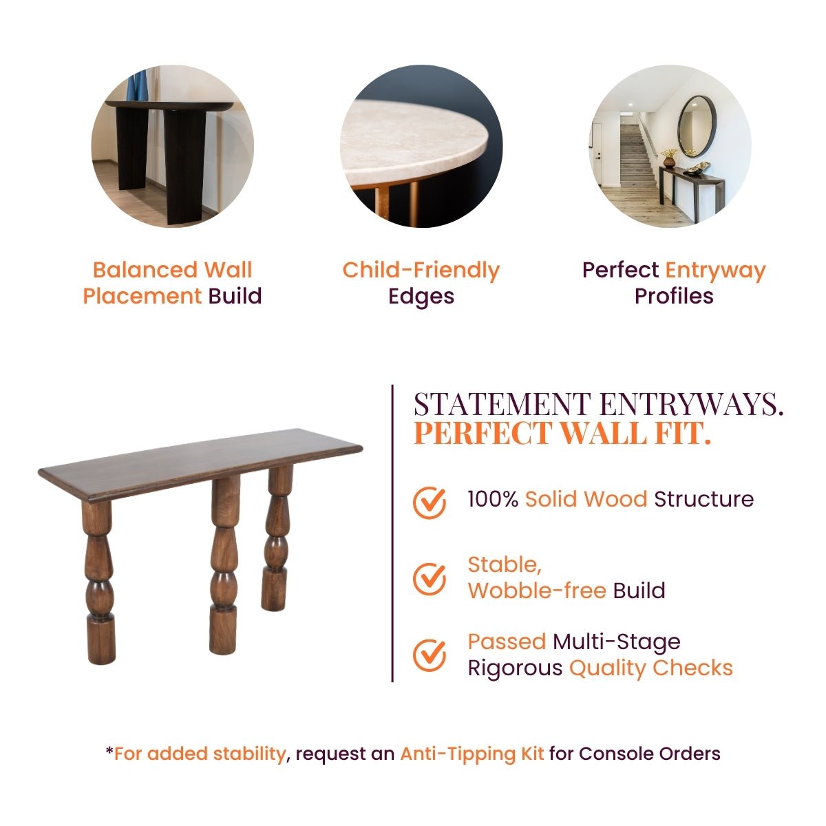 Ohm Wooden Console Table - Console Tables - Gharaana