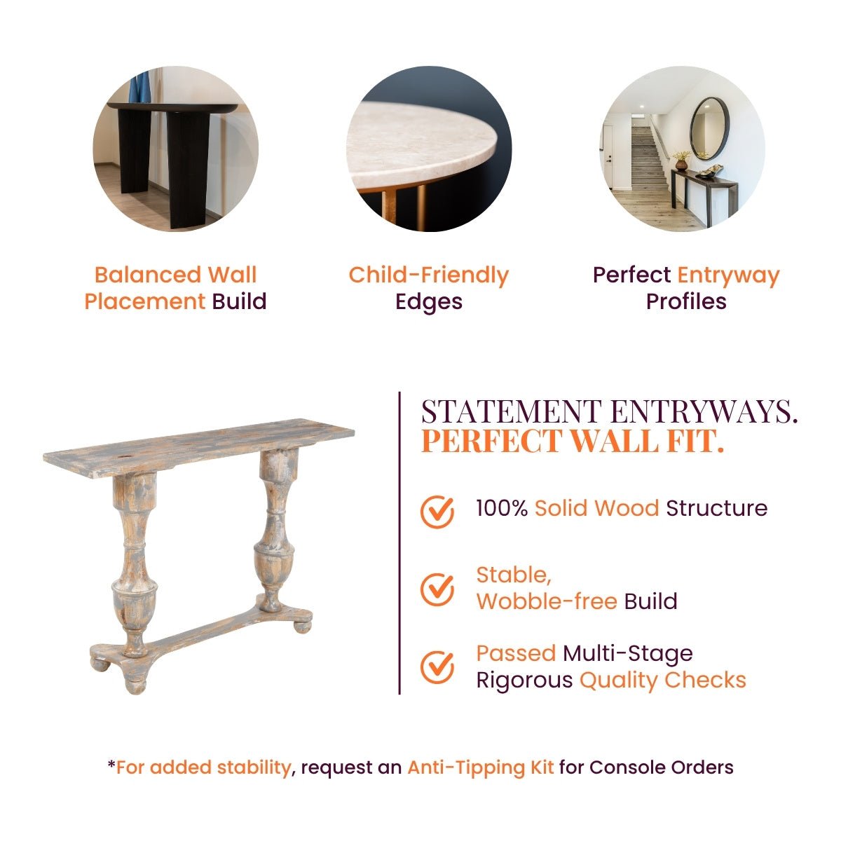 Ser Wooden Console Table - Console Tables - Gharaana