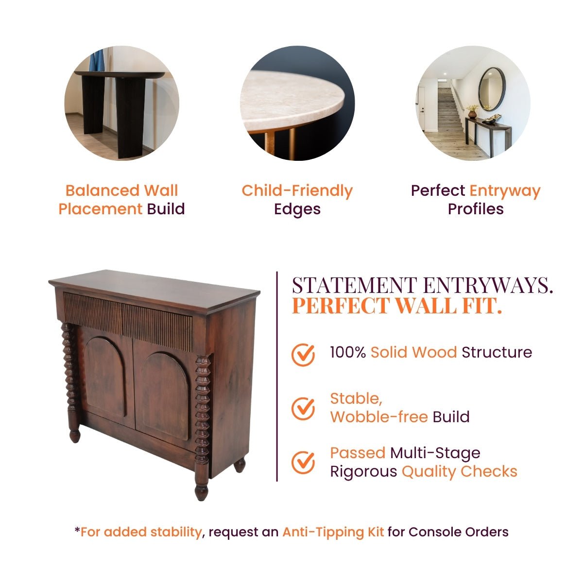 Kanak Wooden Console Table - Console Tables - Gharaana