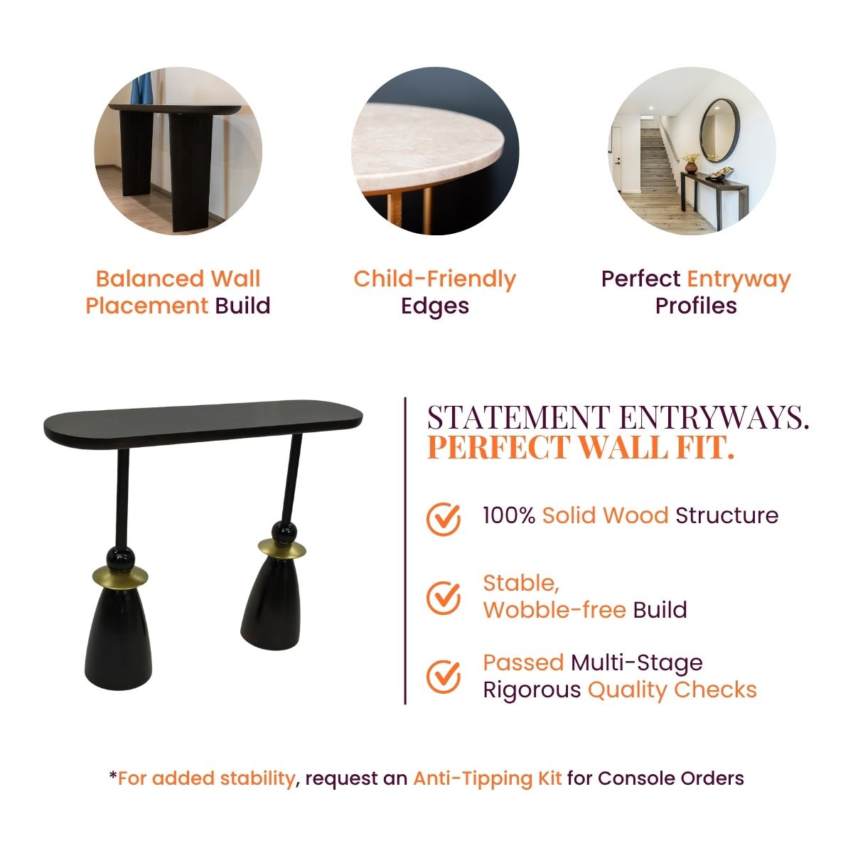 Kori Wooden Console Table - Console Tables - Gharaana