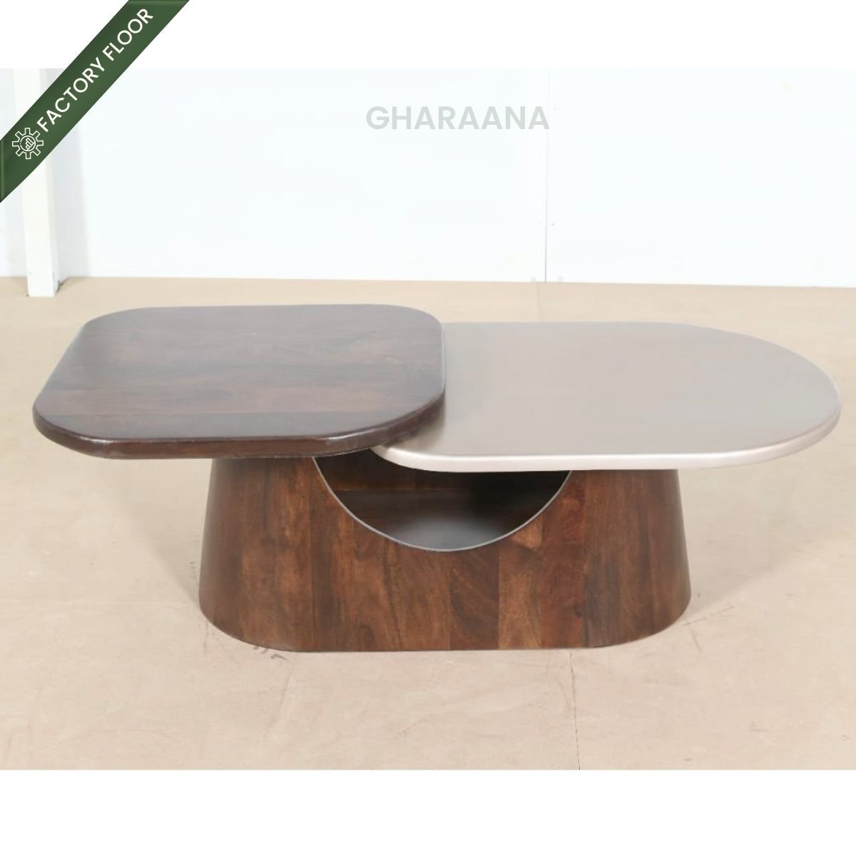 Bruno Solid Wood 2 - Tier Center Table - Centre Tables - Gharaana