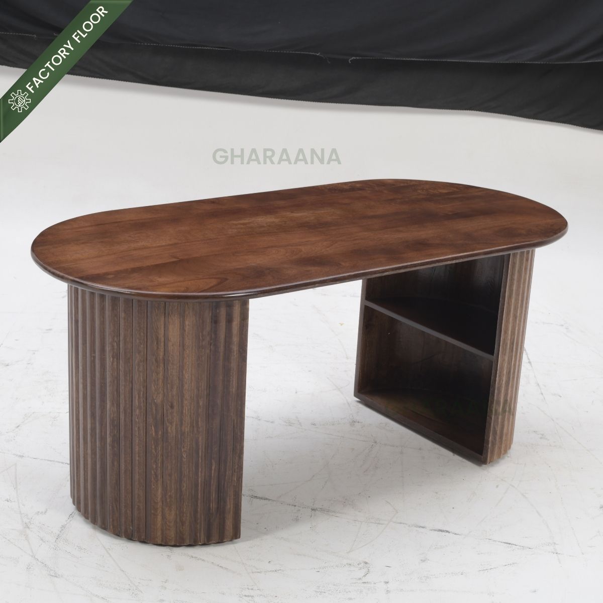 Sloan Fluted Leg Wooden Centre Table - Centre Tables - Gharaana