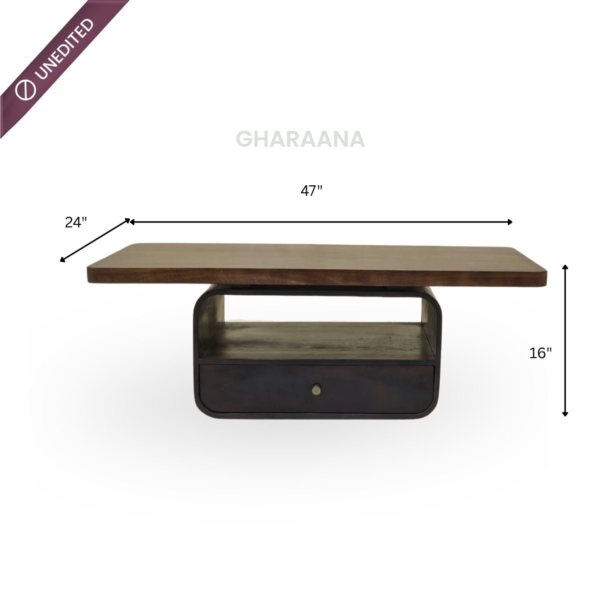 Sibaya Wooden Storage Center Table with wheels - Centre Tables - Gharaana