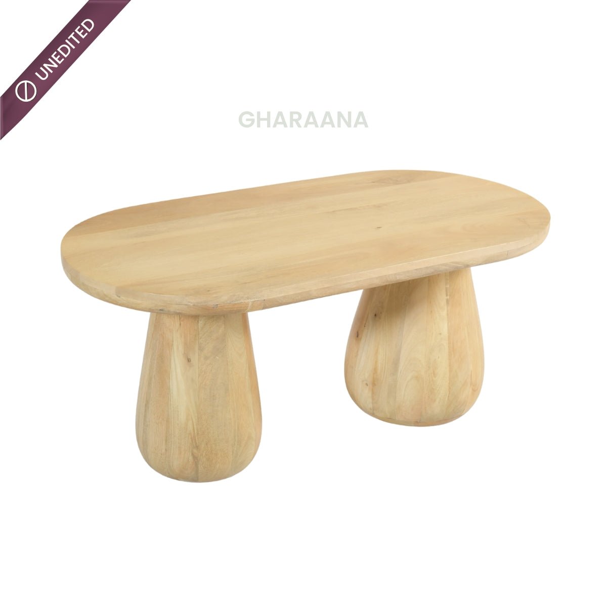 Akira Oval top Solid Wood Center Table - Centre Tables - Gharaana