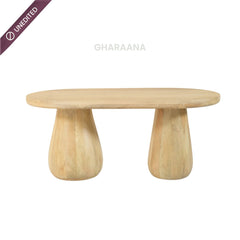 Akira Oval top Solid Wood Center Table - Centre Tables - Gharaana