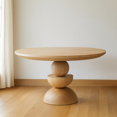 Somany Round Wooden Dining Table Set