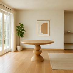 Somany Round Wooden Dining Table Set