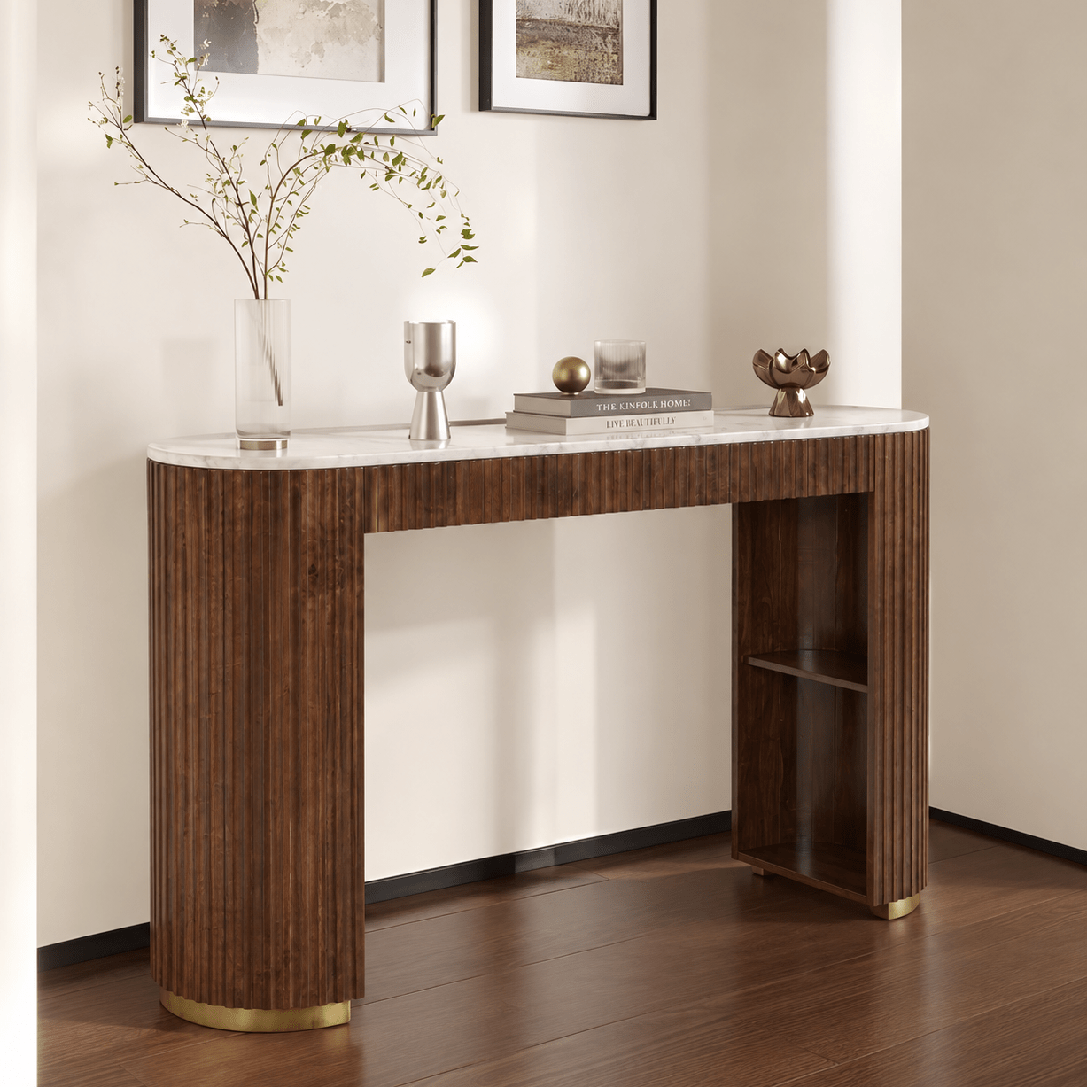 Sloan Marble-Top Console Table - Console Tables - Gharaana