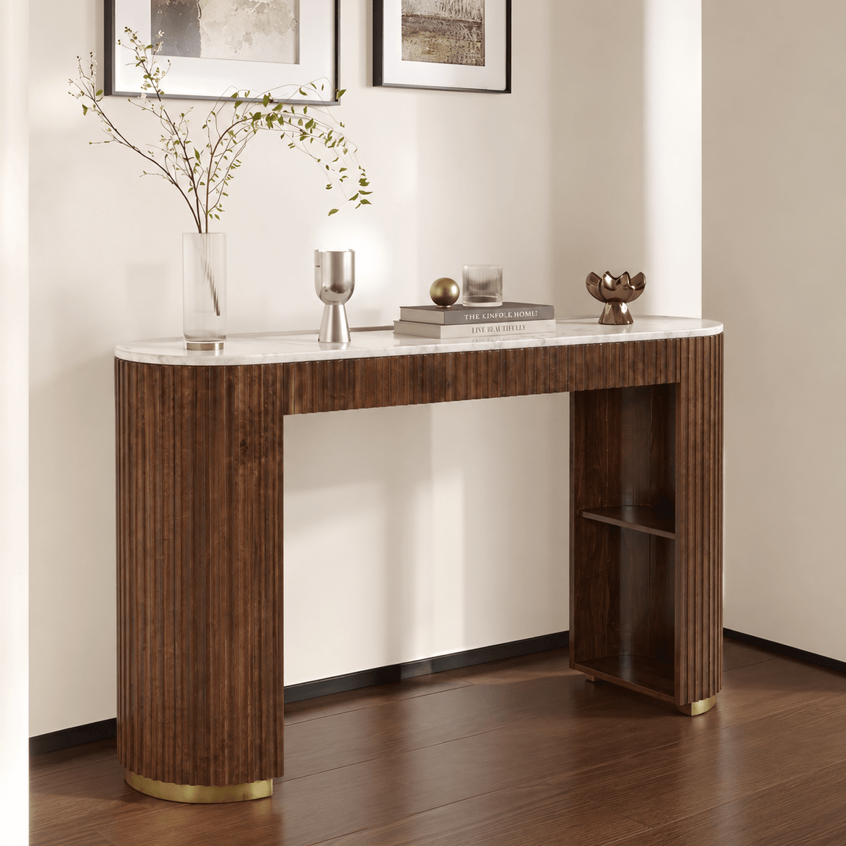 Sloan Marble-Top Console Table - Console Tables - Gharaana