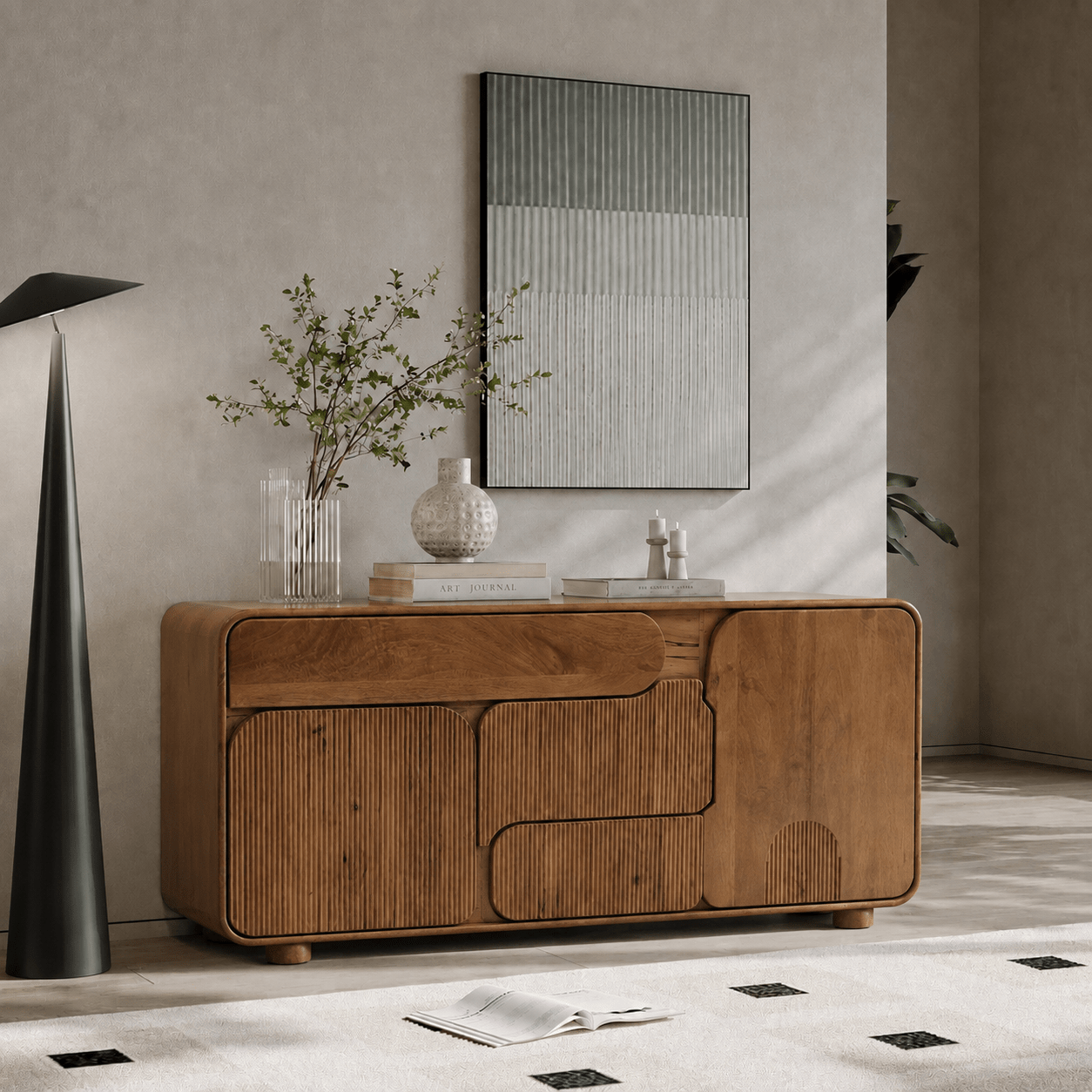 Sloan Wooden Storage Cabinet - Entertainment Centers & TV Stands - Gharaana