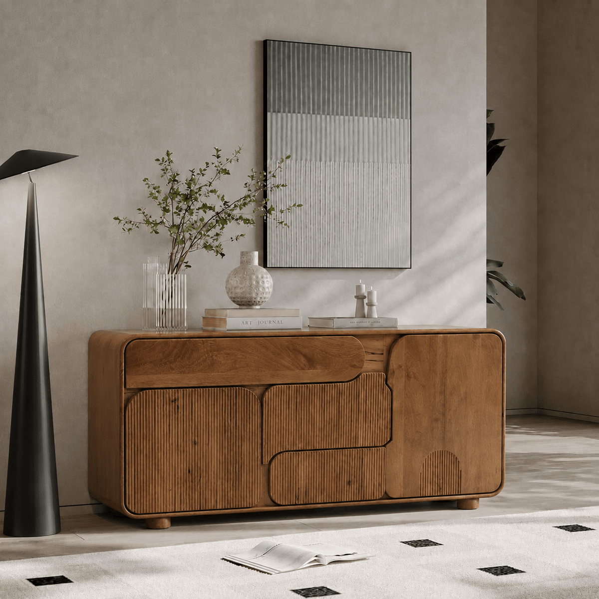 Sloan Wooden Storage Cabinet - Entertainment Centers & TV Stands - Gharaana