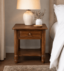 Cheryl Wooden Bedside Table - Bedsides - Gharaana