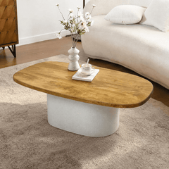 Jasper Stone Finish Coffee Table - Centre Tables - Gharaana