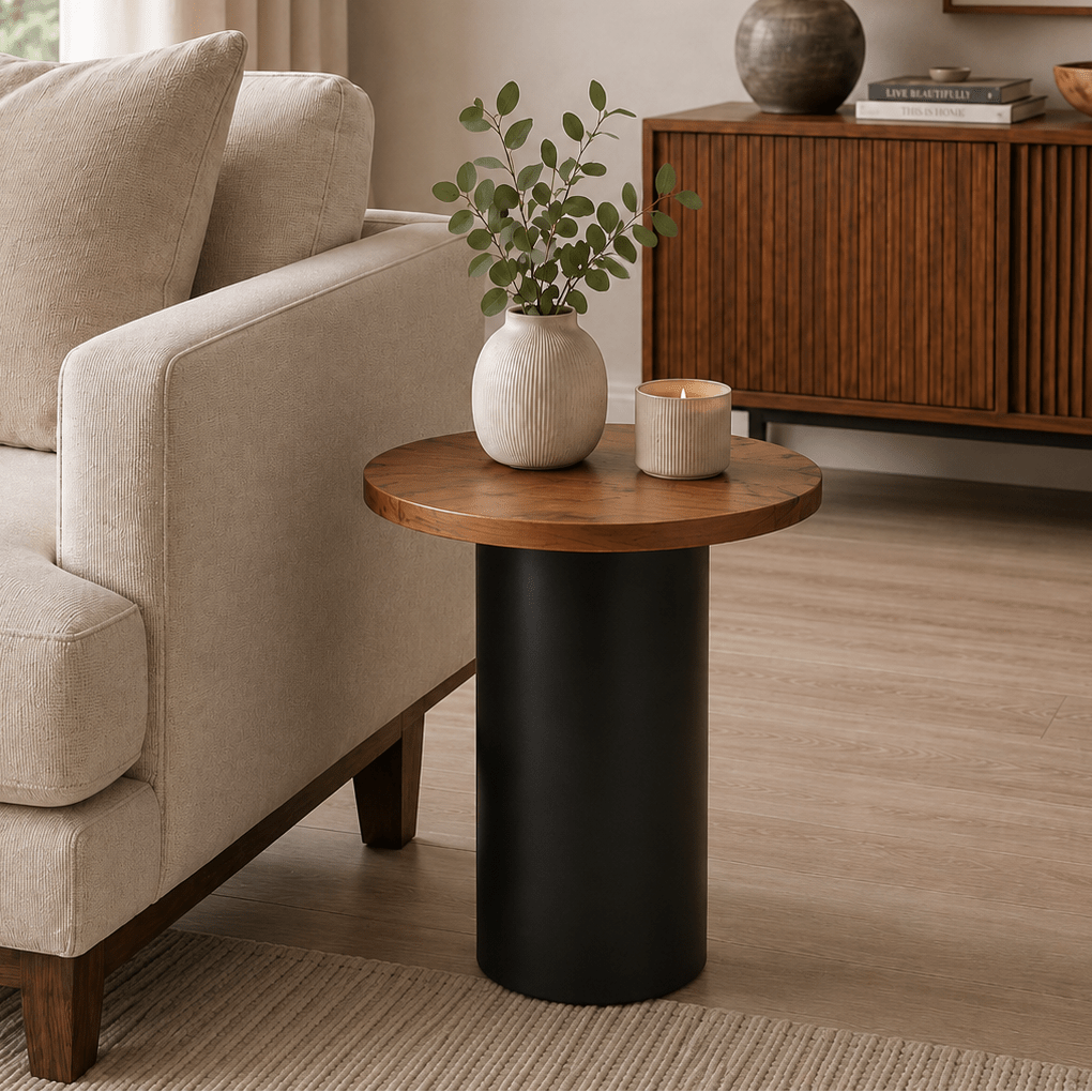 Rooted Wooden Side Table - Side Tables - Gharaana