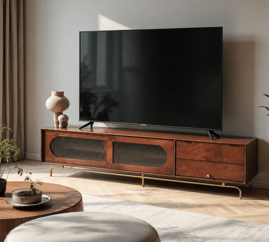 Lara Wooden 6FT TV Console - Entertainment Centers & TV Stands - Gharaana
