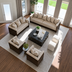 Pearl Wooden Upholstered Sofa