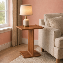 Bella T-shaped Wooden Side Table