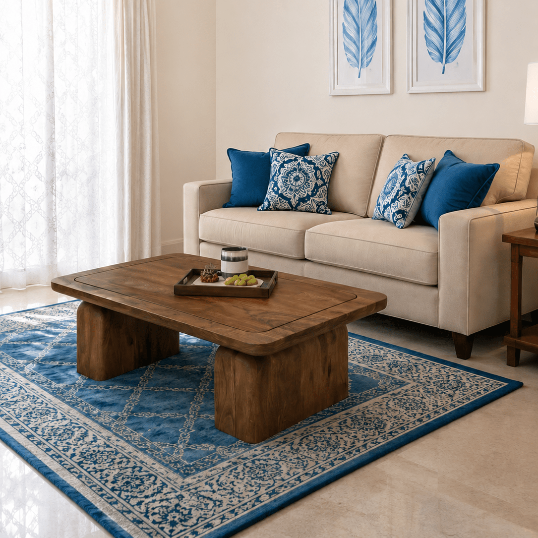 Jive Rectangular Top Solid Wood Center Table - Centre Tables - Gharaana