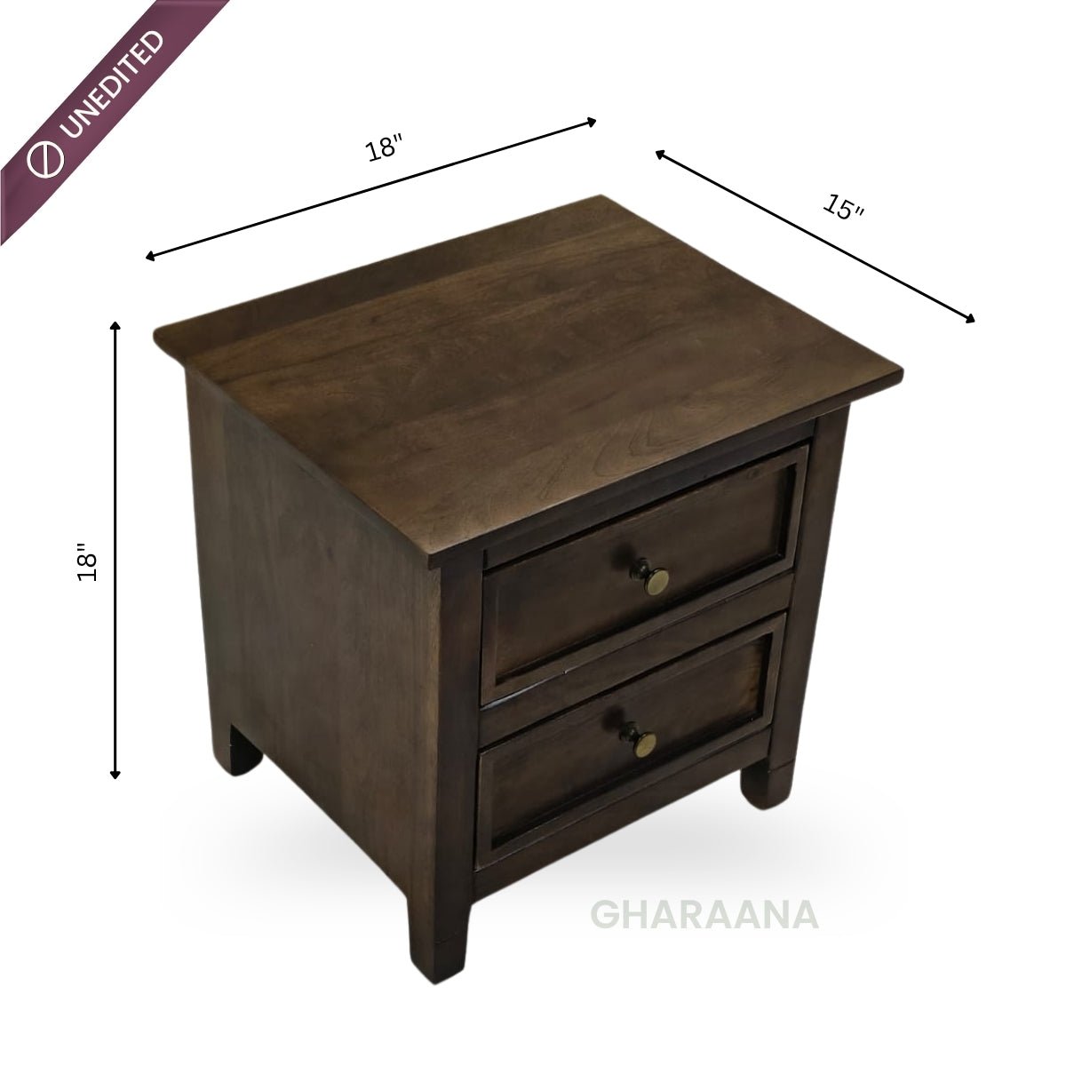 Kavya 100% Solid Wood Bed with Bedside tables - Beds - Gharaana