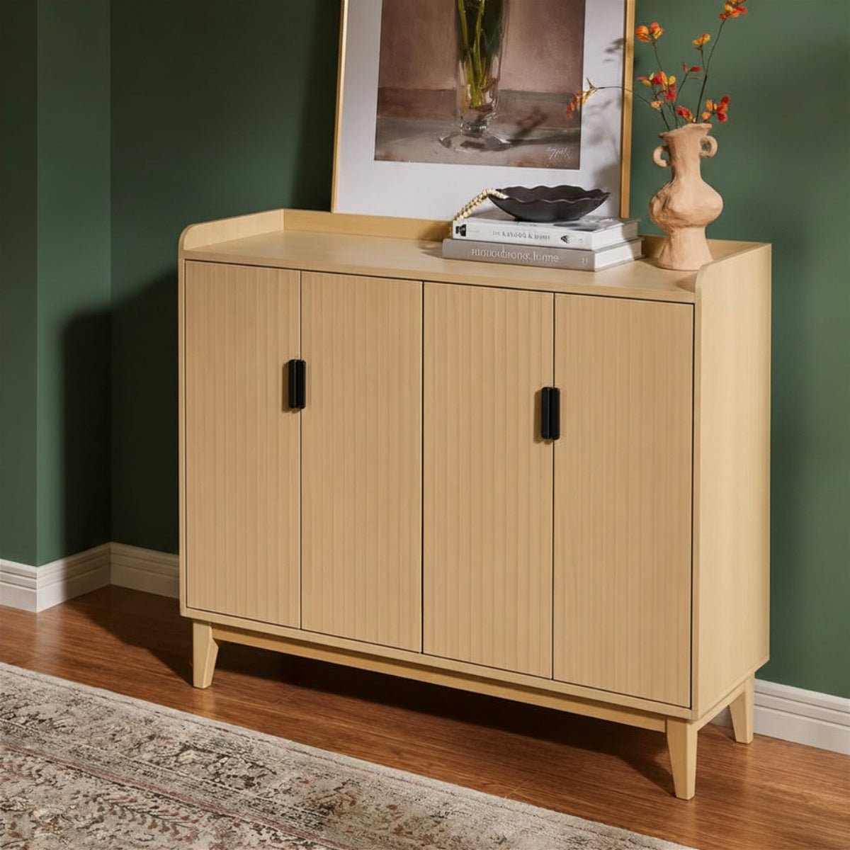 Isharya Wooden Full Size Shoe Cabinet - Shoe Racks - Gharaana