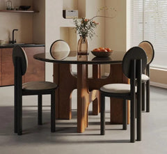 Graham Glass-Top Dining Table Set - Dining Set - Gharaana