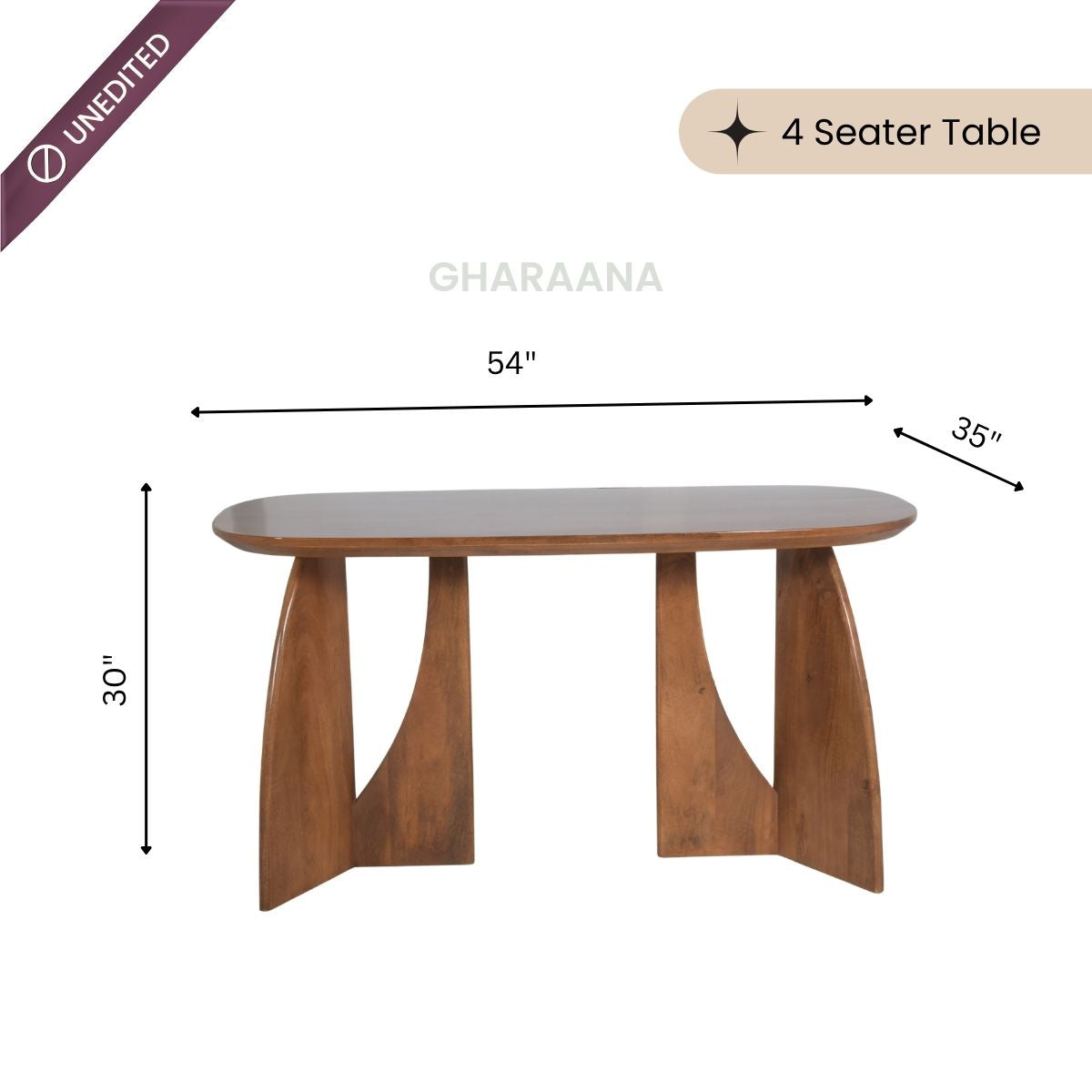 Crescent Wooden Dining Table Set