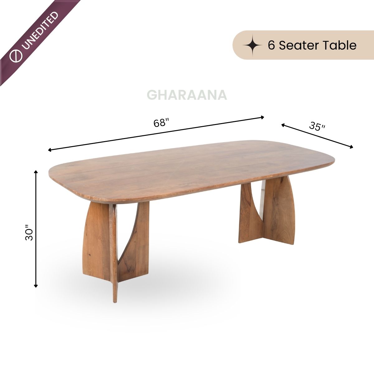 Crescent Wooden Dining Table Set