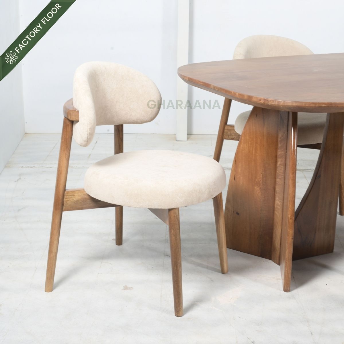 Crescent Wooden Dining Table Set