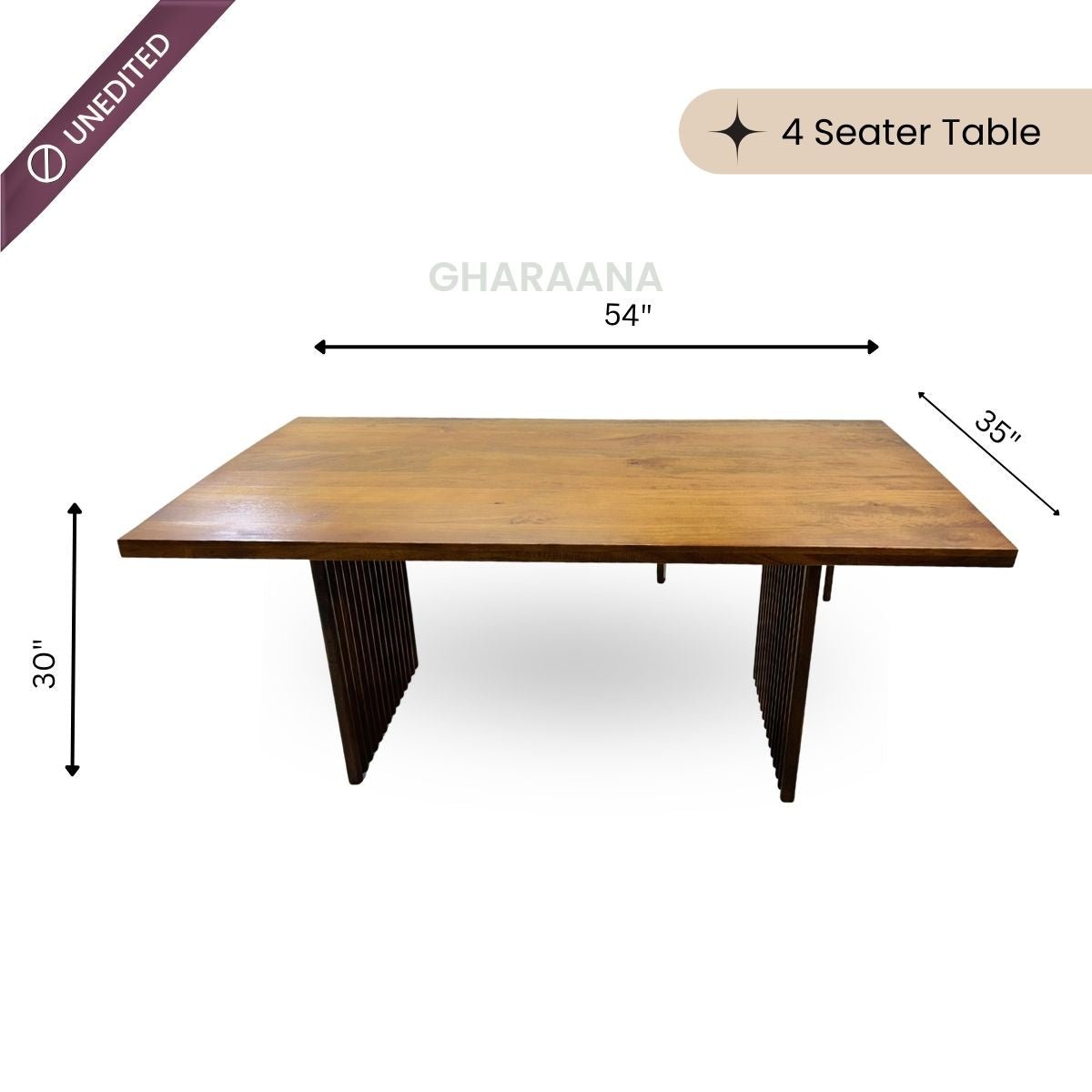 Flute Wooden Dining Table Set - Dining Set - Gharaana