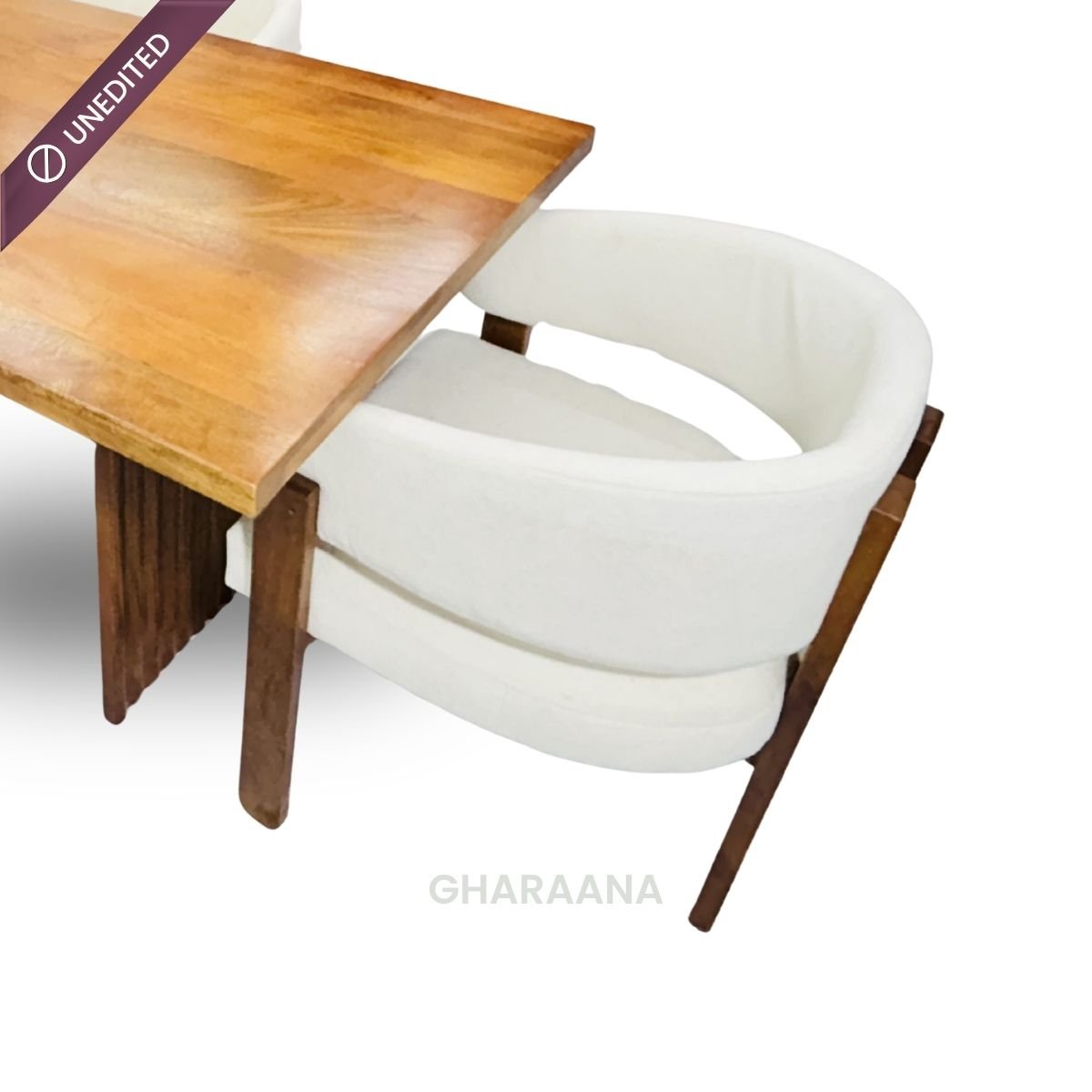 Flute Wooden Dining Table Set - Dining Set - Gharaana