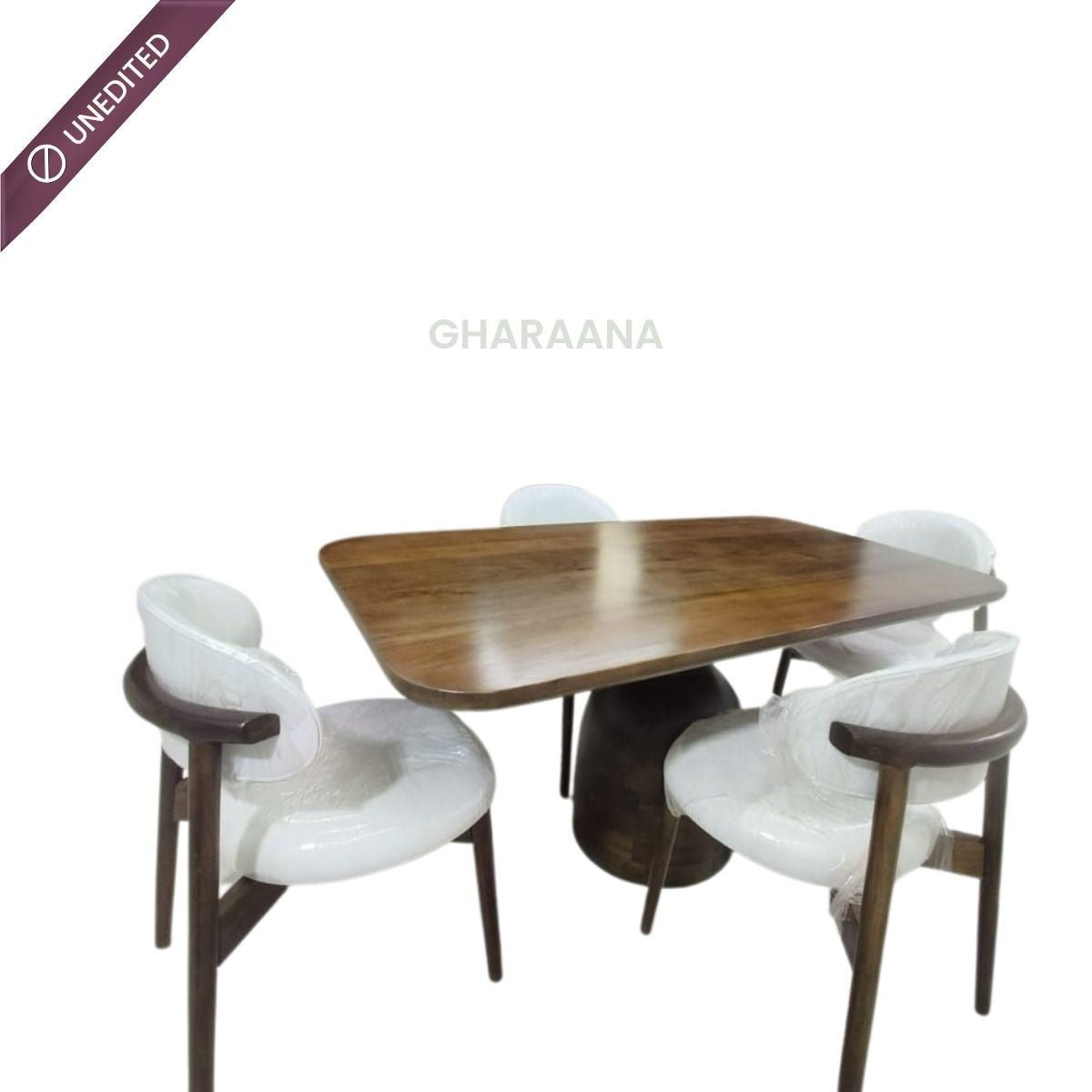 Adhira Marble-Top Wooden Dining Table Set - Dining Set - Gharaana