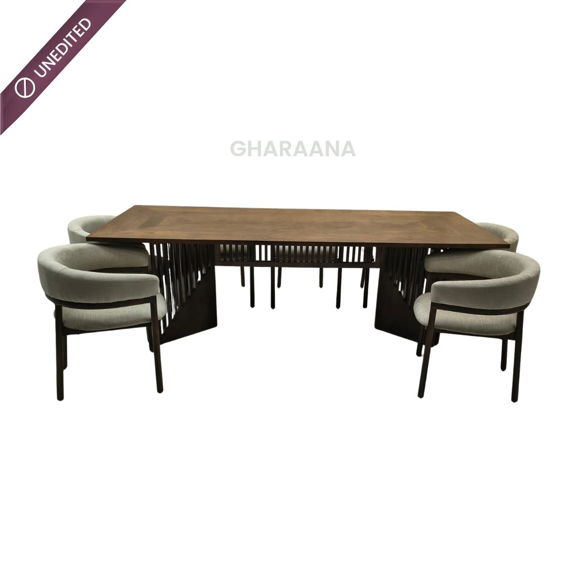 Rida Wooden Dining Table Set with chairs - Dining Set - Gharaana